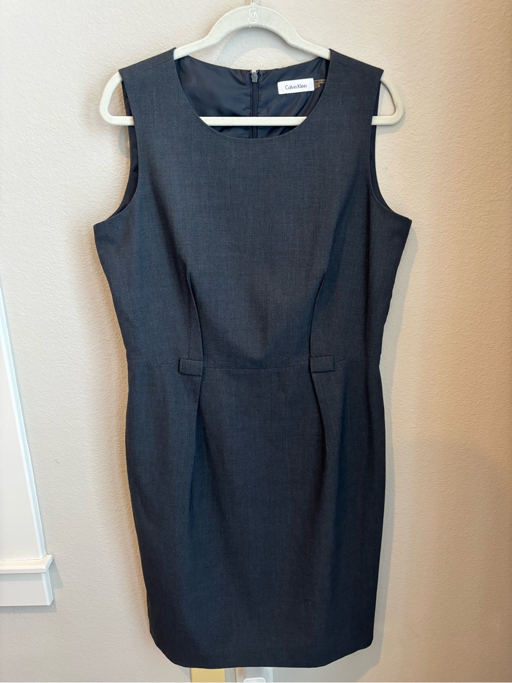 Calvin Klein New Dark Gray Sleeveless Sheath Dress